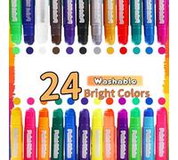 AMFUN Bastoncini di pittura per bambini, guazzo solido in stick, 24 colori stick per bambini art kit, asciugatura rapida per carta