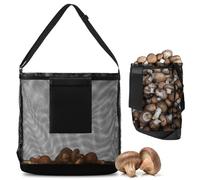AMFUN Borsa per la Caccia Ai Funghi, Borsa Funghi Rete, Borsa per la Raccolta della Frutta, Borsa per Funghi in Rete Riutilizzabile con Tracolla Regolabile