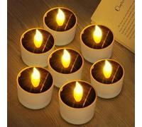AMFUN Confezione da 6 Lumini a Batteria, Candele Led Set, 6 Pezzi Candele Led Senza Fiamma, Candele Senza Fiamma per Feste, Matrimoni, Esterni