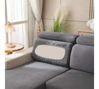 AMFUN Copriseduta Divano Elasticizzato, Fodera per Cuscino, Elasticità Cuscinos per Divano Fodera, Divanos Fodera per mobili Protezione, Grigio scuro (Schienale-Cuscino,Bugia)