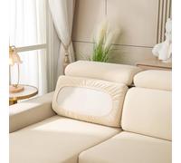 AMFUN Copriseduta Divano Elasticizzato, Fodera per Cuscino, Elasticità Cuscinos per Divano Fodera, Divanos Fodera per mobili Protezione, Beige (Schienale-Cuscino,Bugia)