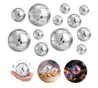 AMFUN Disco Ball Decorazioni, 32 Pezzi Decorazioni Palla Discoteca, Palla da Discoteca a Specchio, Piccole Sfere da Discoteca per Torte Decorazioni, Feste, Bar, Capodanno, Compleanno