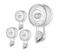 AMFUN Ganci Ventosa Bagno 4 Pezzi, Gancio Ventosa a Parete Forte, Ganci per Asciugamani Senza Fori, Appendi Aaccappatoio Impermeabile e Resistente per Bagno, Cucina, Doccia, Casa, Vetro