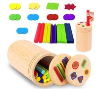 AMFUN Giocattoli in legno Montessori per 1 2 3 anni, giocattolo di smistamento e sviluppo del colore in legno | Regali di compleanno per bambini da 1 a 3 anni | Giocattoli educativi per bambini di 1 2