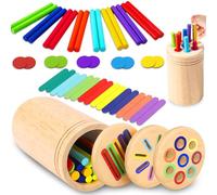 AMFUN Giochi Montessori, Giochi Legno Bambini, Giocattolo Educativo per Bambini, Giocattolo Montessori Educativo per Bambini di 1 2 3 Anno Regali Educativi