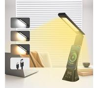 AMFUN Lampada da Tavolo LED, Lampada da Scrivania USB Ricaricabile, LED Luce Scrivania con Protezione Gli Occhi, Pieghevole 3 Colori Livelli di Illuminazione, Tocca Controllo, per Studio Lavoro