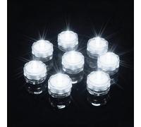 AMFUN Luce LED sommergibile, 12 Pezzi Candele a LED Senza Fiamma, Impermeabile Subacquea Mini Luce Decorativa per Laghetto, Piscina, Acquario, Vaso, Festa, Festival, Bianco