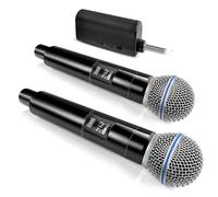 AMFUN Microfono Wireless Karaoke, Microfono Karaoke, Microfono con Nonnessione chip Uno a Uno, Portata 160 FT, Microfoni per Canto, Discorso, Feste, Chiesa