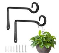 AMFUN Parete Staffa per Pianta, 2 Pz Ganci da Parete per Piante, Staffa per Piante Sospese con Viti per Appendere Fioriere, Piante, Lanterne, Campanelli a Vento