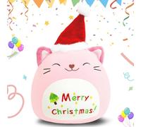 AMFUN Peluche a Forma di Unicorno, Cuscino in Peluche a Forma di Gatto, Happy Birthday Kawaii Giocattolo Morbido, Regalo per Bambini Ragazza 3+ Anni