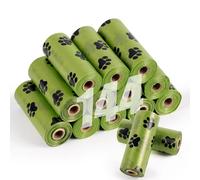 AMFUN Sacchetti Cane Cacca, 144 Pezzi/12 Rotoli Sacchetti per Cani, Sacchetti igienici per Cane, Extra Spesso, a prova di Perdite, non Profumati