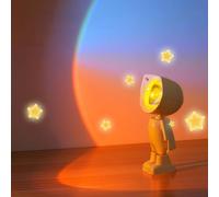 AMFUN Sunset Lamp, Lampada da Tramonto, LED Astronauta Sunset Lampada Proiettore 360° Rotazione, LED RGB Luce Tramonto per Camera da Letto, Selfie, Fotografia, Party