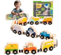 AMFUN Trenino Legno Giocattolo Magnetico per Bambini, Giochi Legno Bambini 1-4 Anno, Giocattoli Bambino Bambina 1-4 Anni Giochi Educativi Montessori