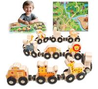 AMFUN Trenino Legno Giocattolo Magnetico per Bambini, Giochi Legno Bambini 1-4 Anno, Giocattoli Bambino Bambina 1-4 Anni Giochi Educativi Montessori