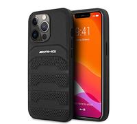 AMG AMHCP14XGSEBK - Custodia rigida in pelle per iPhone 14 Pro Max 6,7", colore: Nero