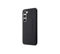 CG Mobile Custodia AMG AMHCS23MBLSCA S23+ – Rigida nera effetto carbonio, strisce e rilievi