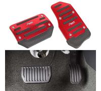 AMGASMG Copri Pedali Antiscivolo Auto per Alfa Romeo Stelvio - Pedali Poggiapiedi in Metall per Gas/Freno/Frizione - AT MT Copertura Pedale - Copripedale Sportivo,Automatic Transmission- Red