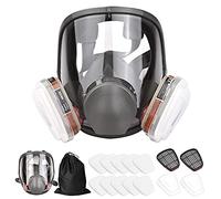 Amgei Respiratore integrale riutilizzabile 16 in 1, copertura per gas, respiratore organico a vapore, ampio campo visivo, per verniciatura, lucidatura, saldatura e altri lavori di protezione