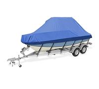 AMGJ Copertura per Barca Jumbo Tessuto Oxford 600D Impermeabile Resistente ai Raggi UV Telo Copri per Barca Tetto Rigido/T-Top,Blu,768cm x 525cm