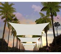 Amgo 10' x 16' White Rectangle Sun Shade Sail Canopy Awning UPF50+ AGTAPR1016, 95% UV Blockage, Water & Air Permeable, Commercial and Residential, 3 Years Warranty (We Make Custom Size)