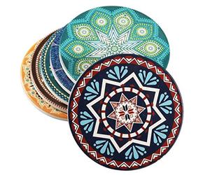 AMGOMH 6 Pezzi Sottobicchieri, sotto Bicchiere in Pietra Ceramica Assorbente Porta Bicchiere Tazza caffè Tappetino con Retro in Sughero