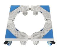 AMGSH Mini supporto per frigorifero regolabile, base per lavatrice, supporto a rulli 4 × 2 ruote girevoli in gomma da 4 piedi, base mobile per lavatrice, asciugatrice e frigorifero (bianco)