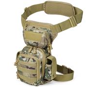 AMHEH Borsa tattica da gamba da 4,5 l, con sistema Molle, accesso rapido, escursionismo, moto, ciclismo, cintura regolabile in vita e cinghia per le gambe, Mimetico, Taglia unica, Tactical Drop Leg
