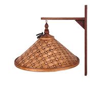 AMHIL Sud-est asiatico Cappello di bambù creativo vintage E27 Lampade da parete Lampade da parete in legno industriali retrò Tema Ristorante Bar Cafe Corridoio Scale Applique da parete decorativa