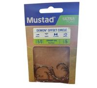 Ami circolari in nichel nero per pesca con anello e punta UltraPoint Mustad Demon Circle, 39940NP-BN 5/0, confezione da 5 pezzi, pesca in mare, surfcasting e barca