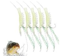 Ami da, 5 Pezzi Ami Per Crappie Con Gamberetti Fosforescenti, Esca Realistica per Persico Pesce Gatto Acqua Lago o Mare