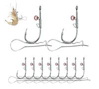 Ami Da Gambero Esca Viva 10 Pezzi Attrezzi Da Pesca 2 In 1 | Amo Per Esca Viva per Pescatori Uomo Papà Marito Acqua Salata Mare Lago Fiume Torrente Bacino Stagno