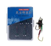 Ami da Mosca Legati a Mano - Cattura Pesci con Esche Realistiche | Set 5 Esche con Girella e Amo per Hair Rig | Per Cavedano, Trota, Bass, Siluro, Persico, Amo Insetto, Acciaio al Carbon