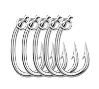 Ami da pesca 5 pezzi Amo da pesca in acciaio inossidabile for pesca in mare con amo for tonno spinato Amo da pesca in barca for acqua di mare Grande amo da pesca for riva del fiume(15l0)