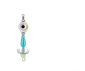 Ami da pesca a forma di ombrello a forma di ombrello, con luci a LED, per polpi, senza ardiglione, perline che si illuminano al buio, lunghezza 8 cm, peso 5 g, struttura in metallo e plastica, per