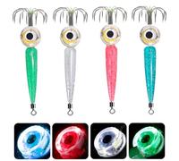 Ami da pesca a LED con luce LED luminosa per pesca notturna e calamari, resistenti all'acqua salata, struttura in metallo e plastica per un uso prolungato (luce rossa)