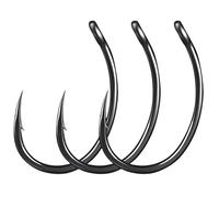 Ami da pesca con ardiglione a foro largo, 80 pezzi, ami mosca ad alta resistenza alla trazione for carpe, acqua salata e dolce