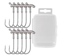 Ami da pesca con esca da pesca, 10 pezzi | Ami da pesca da lancio convenienti per spigole, pesci gatto, trote, salmoni, crappie, campeggio, kayak in acqua salata, zaino