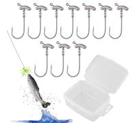 Ami da pesca con esca da pesca, 10 pezzi | Ami da pesca da lancio convenienti per spigole, pesci gatto, trote, salmoni, crappie, campeggio, kayak in acqua salata, zaino