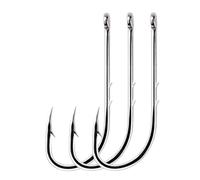 ami da pesca, Fish Hooks 50pcs Long Shank Fishing High Carbon Steel Hook Sharp Barbed Offset Narrow Bait for(6)