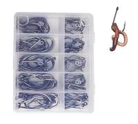 Ami da pesca in acqua salata - 100 ami in acciaio ad alto tenore di carbonio, kit per la pesca degli oceani, attrezzatura per la pesca di aringhe, attrezzatura per la pesca di spigola, luccio, salmone