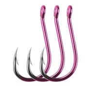 Ami da pesca viola-oro, ami in mare con gambo tubolare in lega di acciaio ad alto tenore carbonio e punta triangolare for pesci grandi dimensioni(2# 63 hooks)