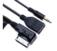 AMI MDI a AUX 3.5mm a USB Adaptateur de câble d'interface pour médias musicaux | Compatibile con Audi A6L Q5 Q7 A8 S5 A5 A4L A3 VW Volkswagen GTI CC Skoda Fabia Octavia radio del veicolo | 0.4m