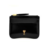 Ami Paris, ,Accessories ,Donna ,Nero ,ONE SIZE Porta Carte in Pelle Nera con Zip