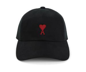 Ami Paris, ,Accessories ,Uomo ,Nero ,ONE SIZE Ami De Coeur Embroidery Cap