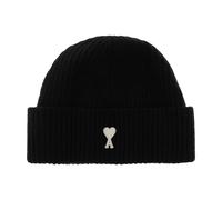 Ami Paris - Berretto in lana con logo cucito - - Accessories - unisex - Nero - ONE SIZE