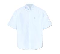Ami Paris - Camicia con logo ricamato - - Shirts - Uomo - Blu - M