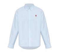 Ami Paris - Camicia Oxford in Cotone De Coeur - - Shirts - Uomo - Blu - L