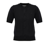 Ami Paris - Cardigan in Lana con Collo Alto e Maniche Corte - - Knitwear - Donna - Nero - 2XS