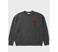 AMI Paris CREWNECK SWEATER WITH CONTRASTED AMI DE COEUR men Pullovers grey in taglia:XL