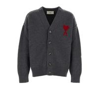 Ami Paris - De Coeur Wool Cardigan - - Knitwear - Uomo - Grigio - M